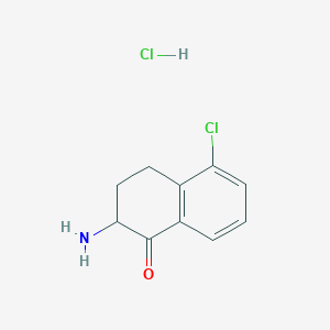molecular formula C10H11Cl2NO B2675242 2-Amino-5-chloro-1,2,3,4-tetrahydronaphthalen-1-one hydrochloride CAS No. 90401-17-5