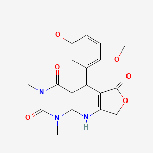 8-(2,5-Dimethoxyphenyl)-11,13-dimethyl-5-oxa-2,11,13-triazatricyclo[7.4.0.0^{3,7}]trideca-1(9),3(7)-diene-6,10,12-trione