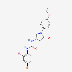 molecular formula C19H19BrFN3O3 B2675246 1-(4-Bromo-2-fluorophenyl)-3-[1-(4-ethoxyphenyl)-5-oxopyrrolidin-3-yl]urea CAS No. 894017-84-6