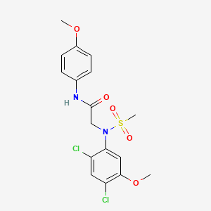 2-[2,4-dichloro-5-methoxy(methylsulfonyl)anilino]-N-(4-methoxyphenyl)acetamide