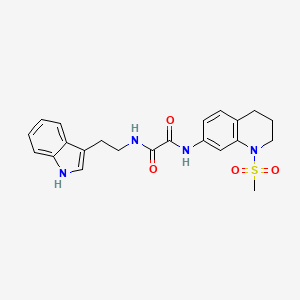 molecular formula C22H24N4O4S B2675254 N1-(2-(1H-indol-3-yl)ethyl)-N2-(1-(methylsulfonyl)-1,2,3,4-tetrahydroquinolin-7-yl)oxalamide CAS No. 941945-55-7