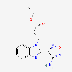 molecular formula C14H15N5O3 B2675257 Ethyl 3-(2-(4-amino-1,2,5-oxadiazol-3-yl)-1H-benzo[d]imidazol-1-yl)propanoate CAS No. 696649-37-3