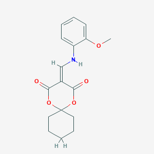 molecular formula C17H19NO5 B2675260 3-(((2-Methoxyphenyl)amino)methylene)-1,5-dioxaspiro[5.5]undecane-2,4-dione CAS No. 384357-00-0
