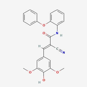 (E)-2-cyano-3-(4-hydroxy-3,5-dimethoxyphenyl)-N-(2-phenoxyphenyl)prop-2-enamide