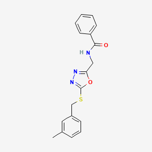 N-((5-((3-methylbenzyl)thio)-1,3,4-oxadiazol-2-yl)methyl)benzamide