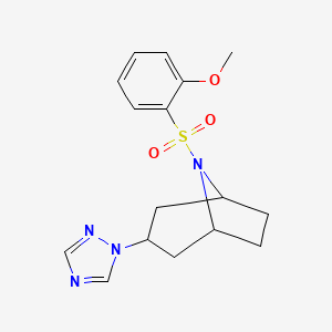 (1R,5S)-8-((2-methoxyphenyl)sulfonyl)-3-(1H-1,2,4-triazol-1-yl)-8-azabicyclo[3.2.1]octane