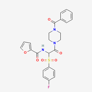 N-(2-(4-benzoylpiperazin-1-yl)-1-((4-fluorophenyl)sulfonyl)-2-oxoethyl)furan-2-carboxamide