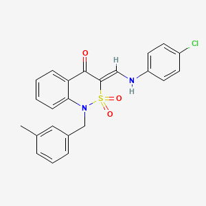 (3Z)-3-{[(4-chlorophenyl)amino]methylene}-1-(3-methylbenzyl)-1H-2,1-benzothiazin-4(3H)-one 2,2-dioxide