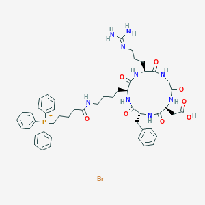 [5-[4-[(2S,5S,11S,14R)-14-Benzyl-11-(carboxymethyl)-5-[3-(diaminomethylideneamino)propyl]-3,6,9,12,15-pentaoxo-1,4,7,10,13-pentazacyclopentadec-2-yl]butylamino]-5-oxopentyl]-triphenylphosphanium;bromide