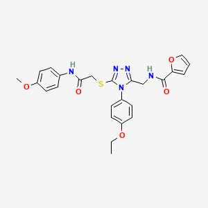 N-[[4-(4-ethoxyphenyl)-5-[2-(4-methoxyanilino)-2-oxoethyl]sulfanyl-1,2,4-triazol-3-yl]methyl]furan-2-carboxamide