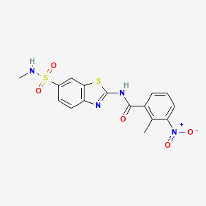 2-methyl-N-[6-(methylsulfamoyl)-1,3-benzothiazol-2-yl]-3-nitrobenzamide