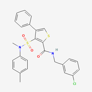 N-(3-chlorobenzyl)-3-(N-methyl-N-(p-tolyl)sulfamoyl)-4-phenylthiophene-2-carboxamide