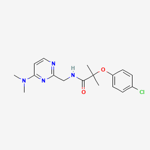 2-(4-chlorophenoxy)-N-((4-(dimethylamino)pyrimidin-2-yl)methyl)-2-methylpropanamide