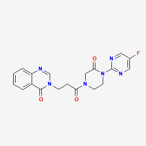 molecular formula C19H17FN6O3 B2675329 3-(3-(4-(5-fluoropyrimidin-2-yl)-3-oxopiperazin-1-yl)-3-oxopropyl)quinazolin-4(3H)-one CAS No. 2319636-23-0