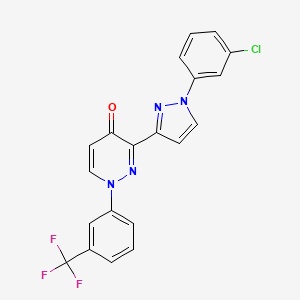 molecular formula C20H12ClF3N4O B2675334 3-[1-(3-chlorophenyl)-1H-pyrazol-3-yl]-1-[3-(trifluoromethyl)phenyl]-4(1H)-pyridazinone CAS No. 318498-04-3