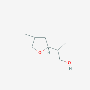 molecular formula C9H18O2 B2675341 2-(4,4-Dimethyloxolan-2-yl)propan-1-ol CAS No. 2248285-81-4