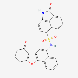 molecular formula C27H18N2O5S B2675345 2-keto-N-(7-keto-9,10-dihydro-8H-naphtho[1,2-b]benzofuran-5-yl)-1H-benzo[cd]indole-6-sulfonamide CAS No. 329905-41-1