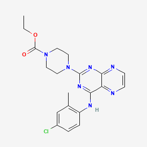 molecular formula C20H22ClN7O2 B2675352 Ethyl 4-(4-((4-chloro-2-methylphenyl)amino)pteridin-2-yl)piperazine-1-carboxylate CAS No. 946349-73-1