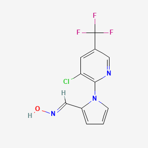 molecular formula C11H7ClF3N3O B2675354 1-[3-chloro-5-(trifluoromethyl)-2-pyridinyl]-1H-pyrrole-2-carbaldehyde oxime CAS No. 321430-72-2