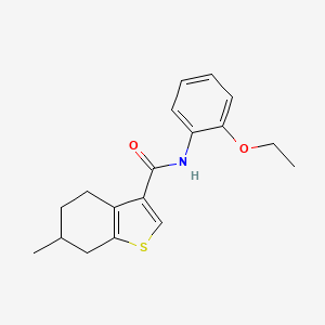 molecular formula C18H21NO2S B2675356 N-(2-ethoxyphenyl)-6-methyl-4,5,6,7-tetrahydro-1-benzothiophene-3-carboxamide CAS No. 824941-98-2