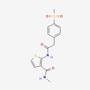 molecular formula C15H16N2O4S2 B2675360 N-methyl-2-(2-(4-(methylsulfonyl)phenyl)acetamido)thiophene-3-carboxamide CAS No. 941971-71-7