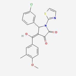 5-(3-chlorophenyl)-3-hydroxy-4-(4-methoxy-3-methylbenzoyl)-1-(thiazol-2-yl)-1H-pyrrol-2(5H)-one