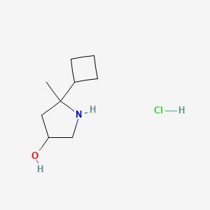 5-Cyclobutyl-5-methylpyrrolidin-3-ol;hydrochloride