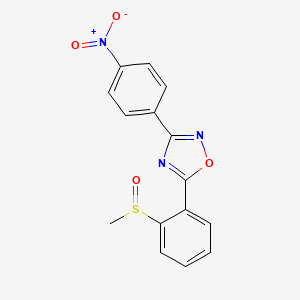 molecular formula C15H11N3O4S B2675380 Methyl 2-[3-(4-nitrophenyl)-1,2,4-oxadiazol-5-yl]phenyl sulfoxide CAS No. 339015-74-6