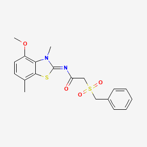 (E)-2-(benzylsulfonyl)-N-(4-methoxy-3,7-dimethylbenzo[d]thiazol-2(3H)-ylidene)acetamide
