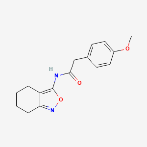 molecular formula C16H18N2O3 B2675404 2-(4-甲氧基苯基)-N-(4,5,6,7-四氢苯并[c]异噁唑-3-基)乙酰胺 CAS No. 946322-89-0