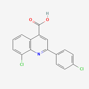 molecular formula C16H9Cl2NO2 B2675405 8-Chloro-2-(4-chlorophenyl)quinoline-4-carboxylic acid CAS No. 124930-93-4