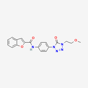 molecular formula C19H17N5O4 B2675407 N-(4-(4-(2-methoxyethyl)-5-oxo-4,5-dihydro-1H-tetrazol-1-yl)phenyl)benzofuran-2-carboxamide CAS No. 1396749-51-1