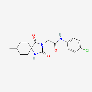 molecular formula C17H20ClN3O3 B2675421 N-(4-氯苯基)-2-(8-甲基-2,4-二氧代-1,3-二氮杂螺[4.5]癸-3-基)乙酰胺 CAS No. 785706-83-4