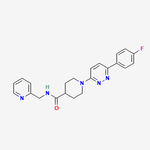 molecular formula C22H22FN5O B2675424 1-(6-(4-fluorophenyl)pyridazin-3-yl)-N-(pyridin-2-ylmethyl)piperidine-4-carboxamide CAS No. 1203192-34-0