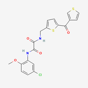 molecular formula C19H15ClN2O4S2 B2675430 N'-(5-chloro-2-methoxyphenyl)-N-{[5-(thiophene-3-carbonyl)thiophen-2-yl]methyl}ethanediamide CAS No. 1798023-04-7
