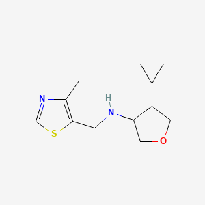 molecular formula C12H18N2OS B2675445 4-Cyclopropyl-N-[(4-methyl-1,3-thiazol-5-yl)methyl]oxolan-3-amine CAS No. 2138513-94-5