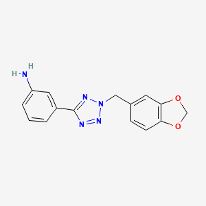 B2675449 3-(2-(benzo[d][1,3]dioxol-5-ylmethyl)-2H-tetrazol-5-yl)aniline CAS No. 1219568-36-1