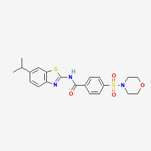 molecular formula C21H23N3O4S2 B2675450 N-(6-isopropylbenzo[d]thiazol-2-yl)-4-(morpholinosulfonyl)benzamide CAS No. 892855-89-9