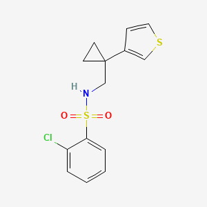 2-Chloro-N-[(1-thiophen-3-ylcyclopropyl)methyl]benzenesulfonamide