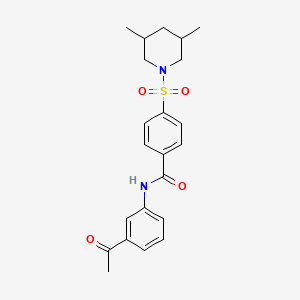 molecular formula C22H26N2O4S B2675469 N-(3-acetylphenyl)-4-[(3,5-dimethylpiperidin-1-yl)sulfonyl]benzamide CAS No. 392323-43-2