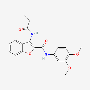 molecular formula C20H20N2O5 B2675470 N-(3,4-dimethoxyphenyl)-3-propanamido-1-benzofuran-2-carboxamide CAS No. 888469-09-8