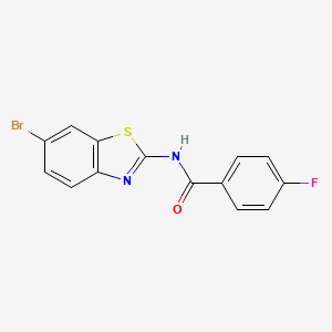 molecular formula C14H8BrFN2OS B2675498 N-(6-bromo-1,3-benzothiazol-2-yl)-4-fluorobenzamide CAS No. 321555-74-2