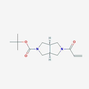 molecular formula C14H22N2O3 B2675512 Tert-butyl (3aS,6aR)-2-prop-2-enoyl-1,3,3a,4,6,6a-hexahydropyrrolo[3,4-c]pyrrole-5-carboxylate CAS No. 2361587-42-8