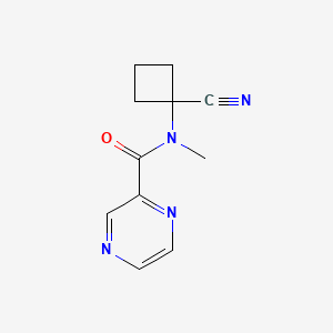 molecular formula C11H12N4O B2675514 N-(1-cyanocyclobutyl)-N-methylpyrazine-2-carboxamide CAS No. 1258709-25-9
