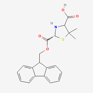 molecular formula C21H21NO4S B2675524 (2R)-2-{[(9H-Fluoren-9-yl)methoxy]carbonyl}-5,5-dimethyl-1,3-thiazolidine-4-carboxylic acid CAS No. 753030-79-4