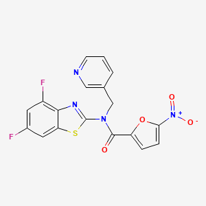 molecular formula C18H10F2N4O4S B2675541 N-(4,6-difluoro-1,3-benzothiazol-2-yl)-5-nitro-N-[(pyridin-3-yl)methyl]furan-2-carboxamide CAS No. 895436-06-3