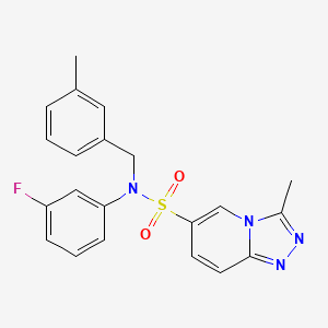 molecular formula C21H19FN4O2S B2675555 N-(3-fluorophenyl)-3-methyl-N-[(3-methylphenyl)methyl]-[1,2,4]triazolo[4,3-a]pyridine-6-sulfonamide CAS No. 1251633-26-7