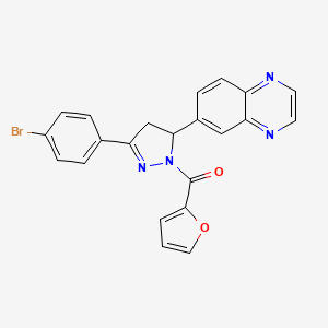 (3-(4-bromophenyl)-5-(quinoxalin-6-yl)-4,5-dihydro-1H-pyrazol-1-yl)(furan-2-yl)methanone