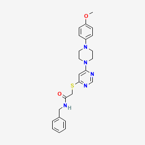 molecular formula C24H27N5O2S B2675572 N-benzyl-2-({6-[4-(4-methoxyphenyl)piperazin-1-yl]pyrimidin-4-yl}sulfanyl)acetamide CAS No. 1251586-32-9