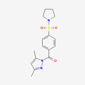 (3,5-dimethyl-1H-pyrazol-1-yl)(4-(pyrrolidin-1-ylsulfonyl)phenyl)methanone